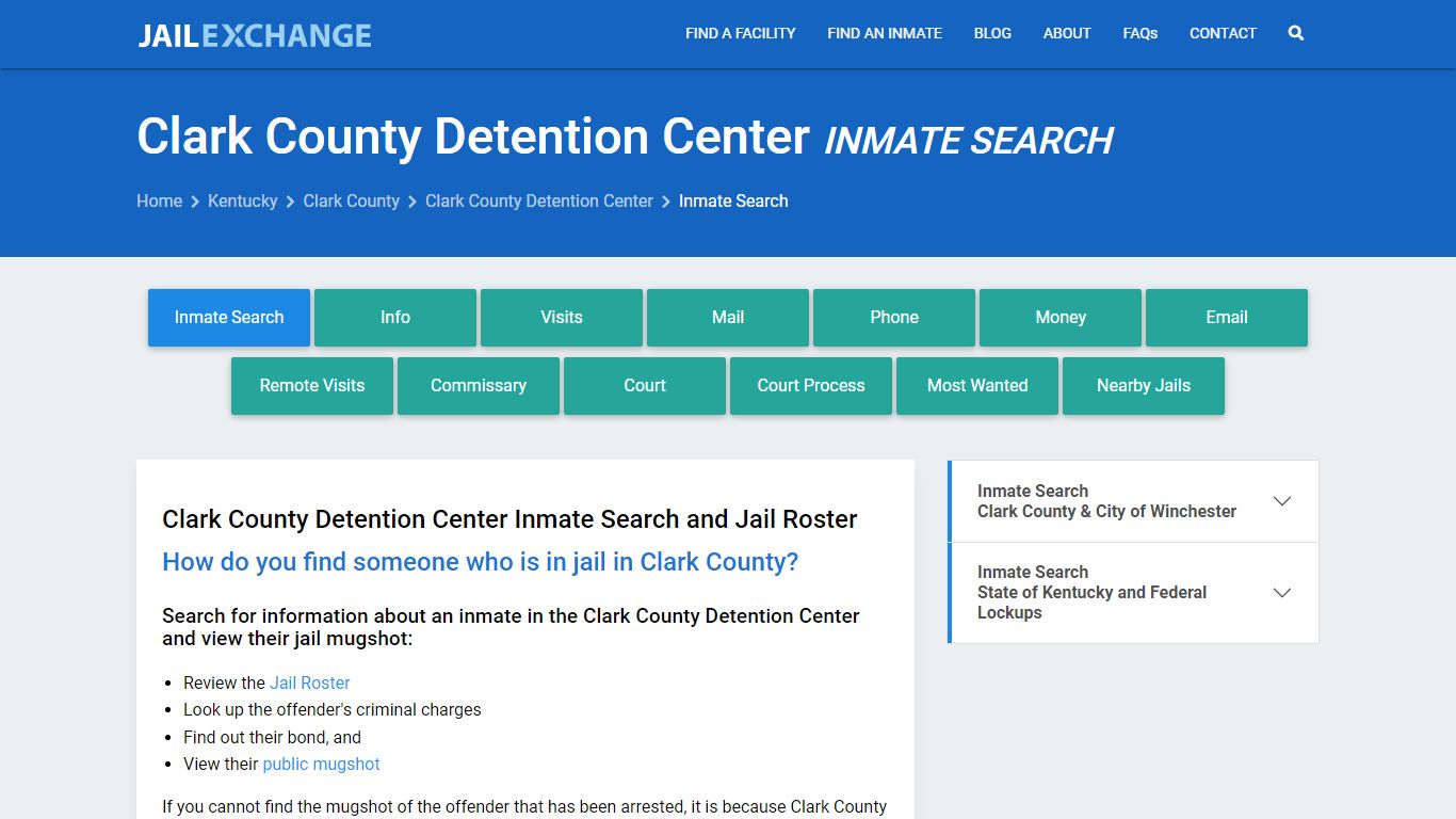 Clark County Detention Center Inmate Search - Jail Exchange