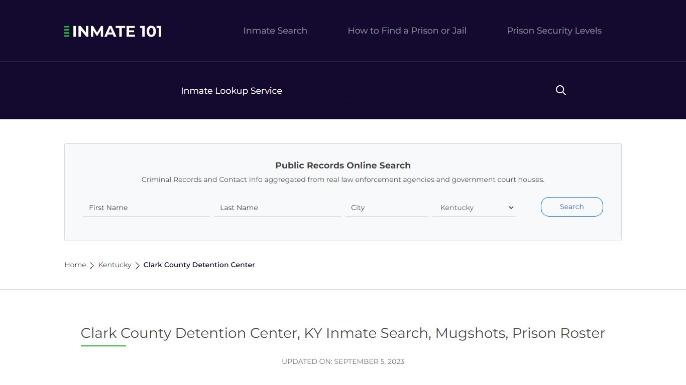 Clark County Detention Center, KY Inmate Search, Mugshots, Prison ...